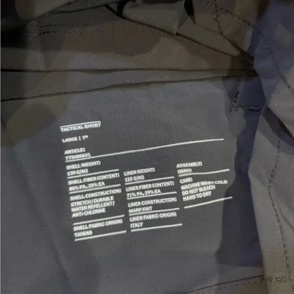 Ten Thousand Mens Tactical 7in Short Lined Military Fitnes Swimming Black LARGE - Picture 4 of 6